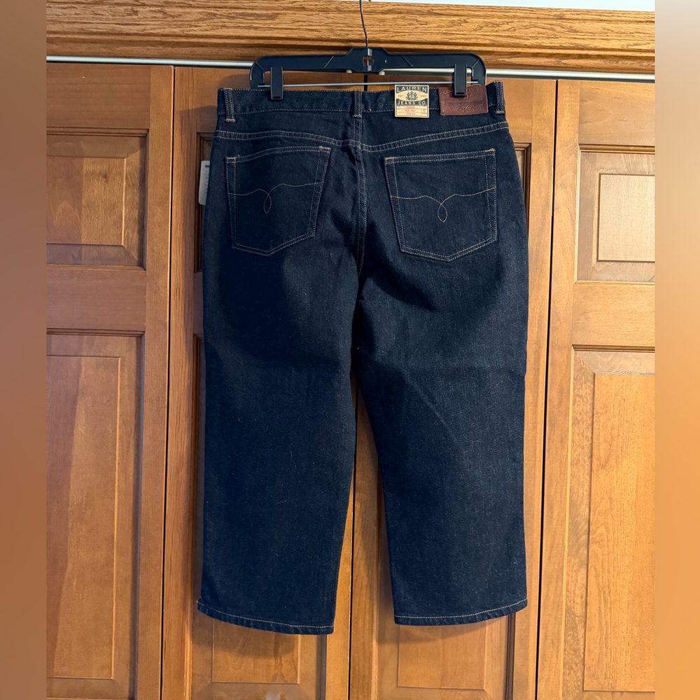 Women's Mid Calf Jeans in Dark Indigo - Picture 4 of 5